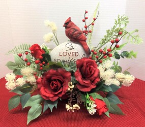 Resin cardinal stylized card-2022-sty01 from Krupp Florist, your local Belleville flower shop