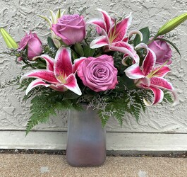 Rose/Lily celebration fresh-2105 from Krupp Florist, your local Belleville flower shop