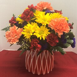 Fresh arrangement/orange striped fresh-2204 from Krupp Florist, your local Belleville flower shop