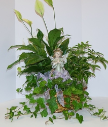 Triple Basket w/Angel-gp15-2 from Krupp Florist, your local Belleville flower shop