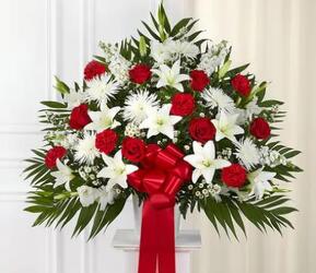 Heartfelt Sympathy-red/white from Krupp Florist, your local Belleville flower shop
