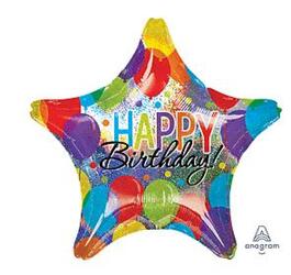 Jumbo Happy Birthday Star Mylar from Krupp Florist, your local Belleville flower shop