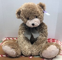 14" bear with ribbon plush-bear2101 from Krupp Florist, your local Belleville flower shop