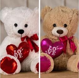 20" Cupid Heart Bear Duo plush-bearv661 from Krupp Florist, your local Belleville flower shop