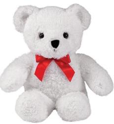 10" White bear plush-bear92277 from Krupp Florist, your local Belleville flower shop