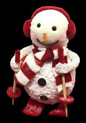 Adorable skiing snowman snowman-2301 from Krupp Florist, your local Belleville flower shop