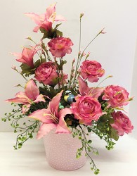 Silk pink Spring arrangement-spring-silk01 from Krupp Florist, your local Belleville flower shop