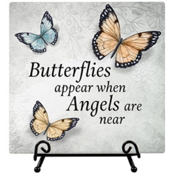 Butterflies Appear Easel Plaque ss-14460 from Krupp Florist, your local Belleville flower shop