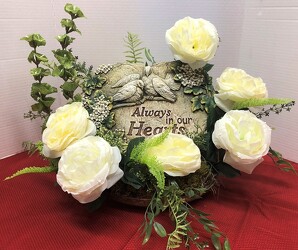 Always in our hearts plaque stylized ss-2203sty from Krupp Florist, your local Belleville flower shop