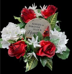 Small cardinal stone stylized ss-2303sty from Krupp Florist, your local Belleville flower shop