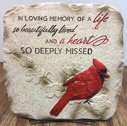 Cardinal plaque ss-card2101 from Krupp Florist, your local Belleville flower shop