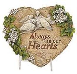 Always in our hearts plaque ss-in-hearts from Krupp Florist, your local Belleville flower shop