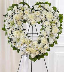 Always Remember Floral Heart Tribute-White from Krupp Florist, your local Belleville flower shop