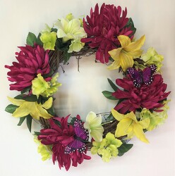 Wreath silk wreath-111 from Krupp Florist, your local Belleville flower shop