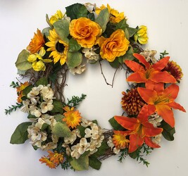 Wreath-Summer/Fall-wreath-121 from Krupp Florist, your local Belleville flower shop