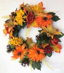 Wreath-Summer/Fall-wreath-125 from Krupp Florist, your local Belleville flower shop
