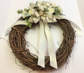 Wreath-white-wreath-13 from Krupp Florist, your local Belleville flower shop