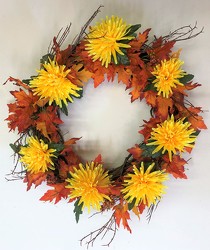 Wreath-yellow/orange-wreath-60 from Krupp Florist, your local Belleville flower shop