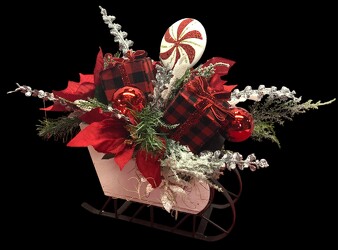 Festive sleigh xmas-arrg2303 from Krupp Florist, your local Belleville flower shop