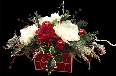Fa La La Box with silk flowers xmas-arrg2305 from Krupp Florist, your local Belleville flower shop