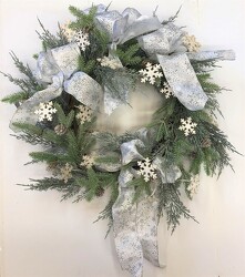 Christmas snowflake wreath xmas-wreath28 from Krupp Florist, your local Belleville flower shop